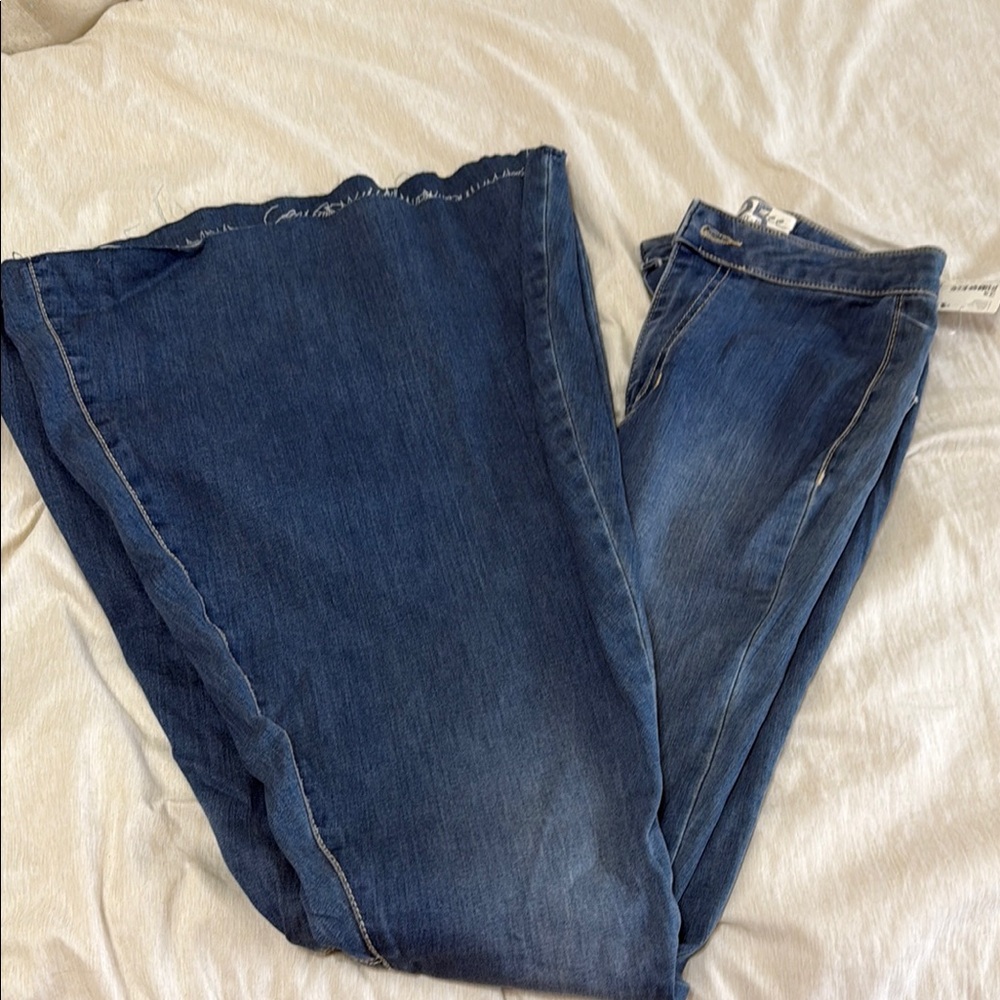 We The Free Blue Flare & Wide Leg Jeans